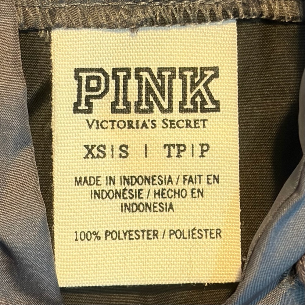 Victoria's Secret PINK Black & Gray Hooded Anorak Windbreaker Jacket (XS) - Picture 3 of 6